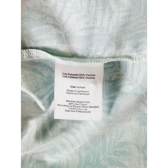 Hang 10 Men's XXL Vintage Hawaiian  Button Board Shirt‎ Surfer Mint Green &White - Picture 5 of 7